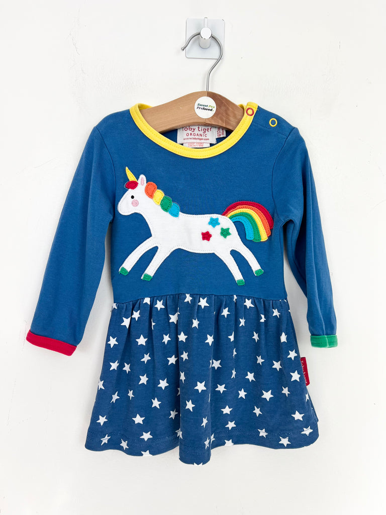 6-12m Toby Tiger Unicorn dress - Sweet Pea Preloved Clothes