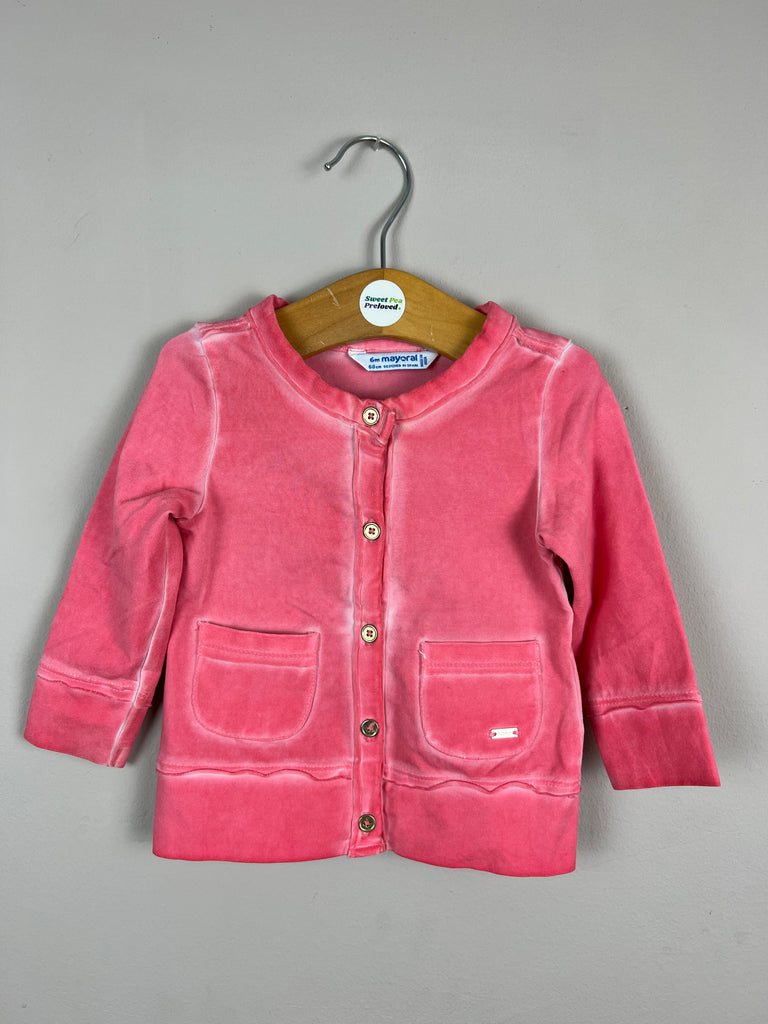 6m Mayoral strawberry jersey cardigan - Sweet Pea Preloved Clothes