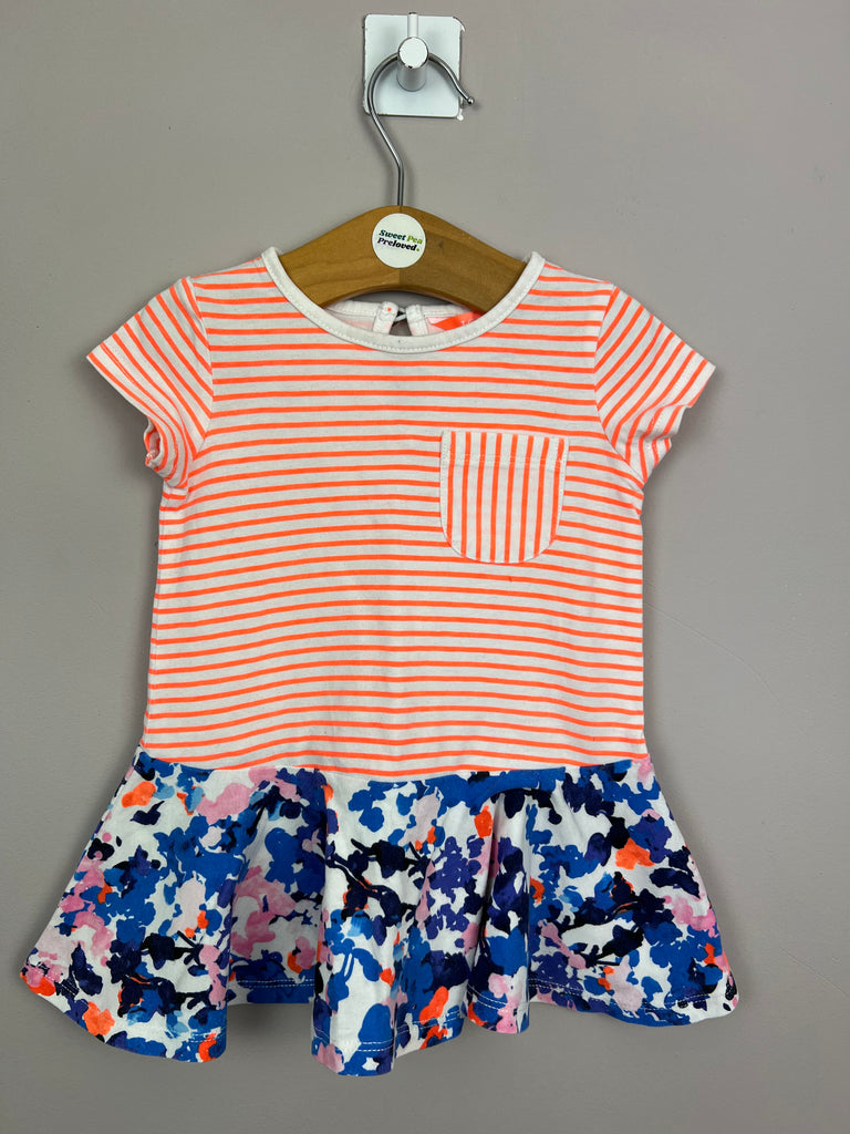 3-6m Joules neon stripe split jersey dress - Sweet Pea Preloved Clothes