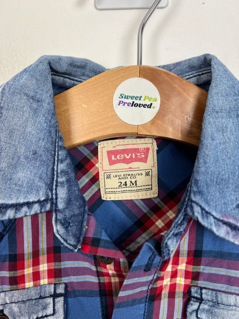 24m Levi’s check & denim shirt - Sweet Pea Preloved Clothes