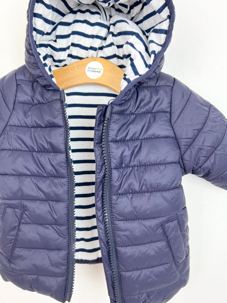 0-3m Next Navy Padded jacket - Sweet Pea Preloved Clothes