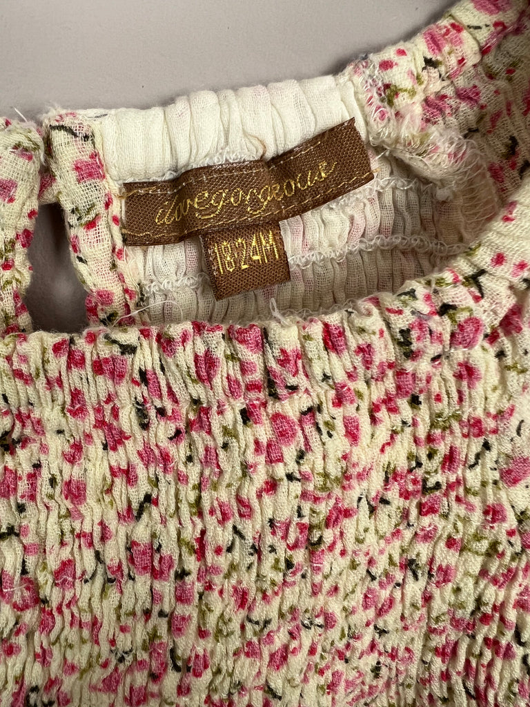 18-24m I Love Gorgeous tiny rose crinkle dress - Sweet Pea Preloved Clothes