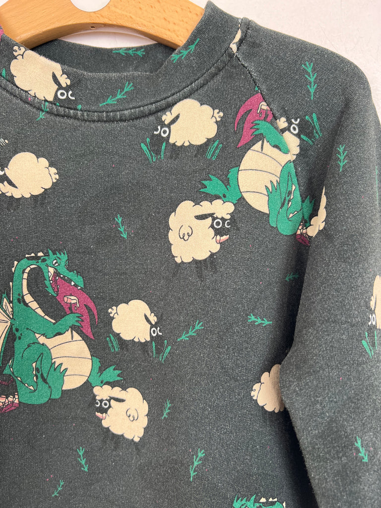 Second Hand Organic Raspberry Republic Dragon Sheep sweatshirt - Sweet Pea Preloved Clothes