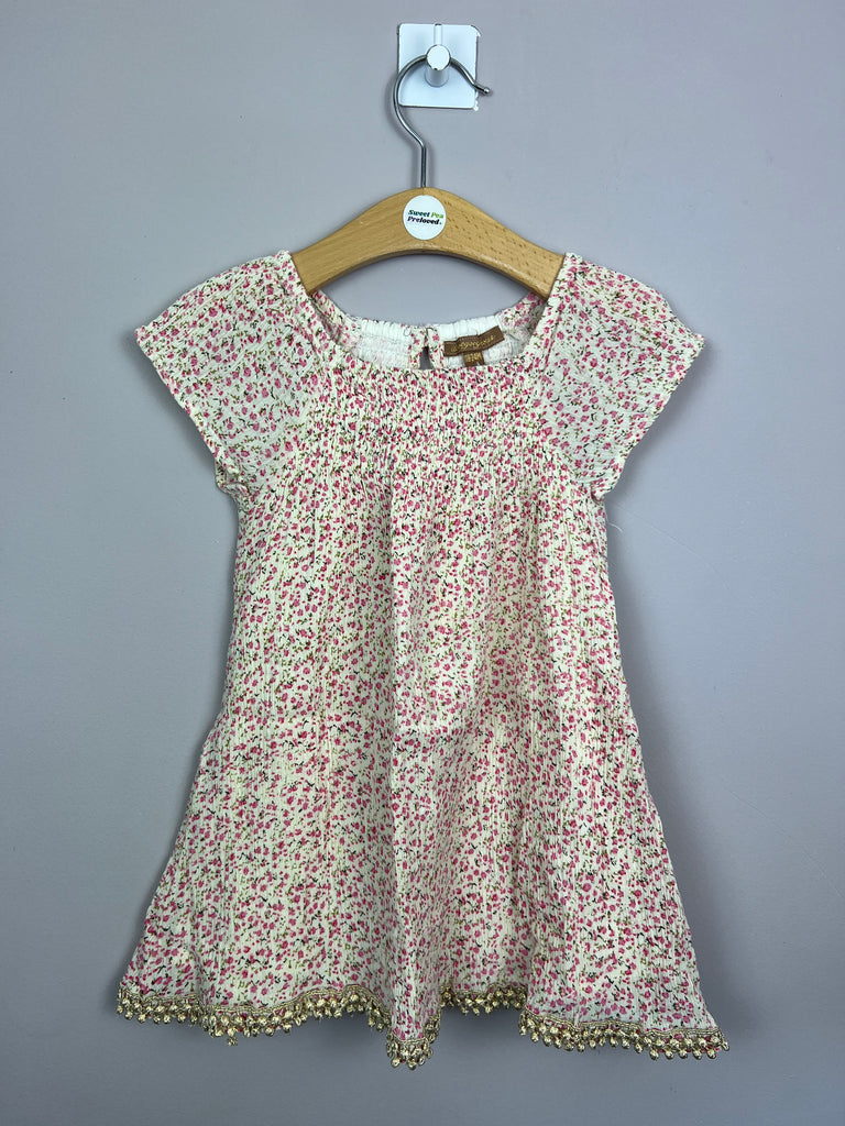 Kids Luxury Second Hand I Love Gorgeous tiny rose crinkle dress - Sweet Pea Preloved Clothes