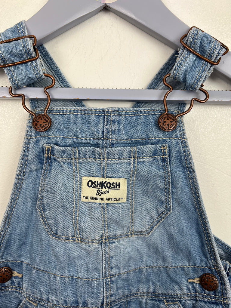 9m Oshkosh flower embroidered dungarees - Sweet Pea Preloved Clothes