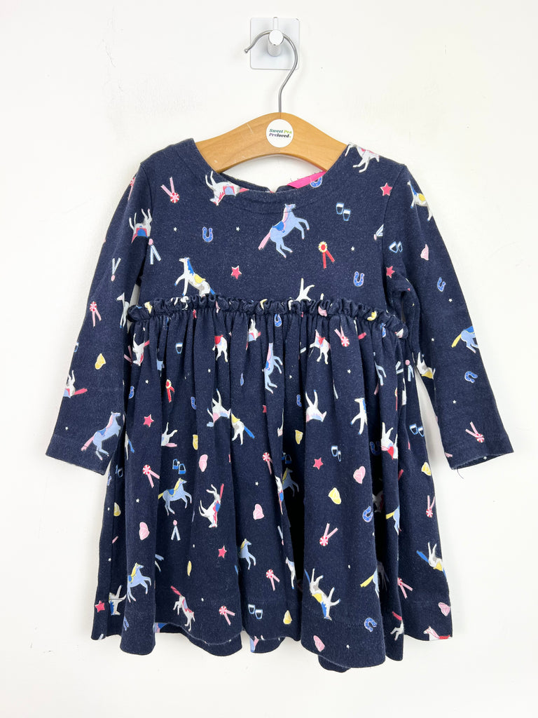 1y Joules Navy pony jersey dress - Sweet Pea Preloved Clothes