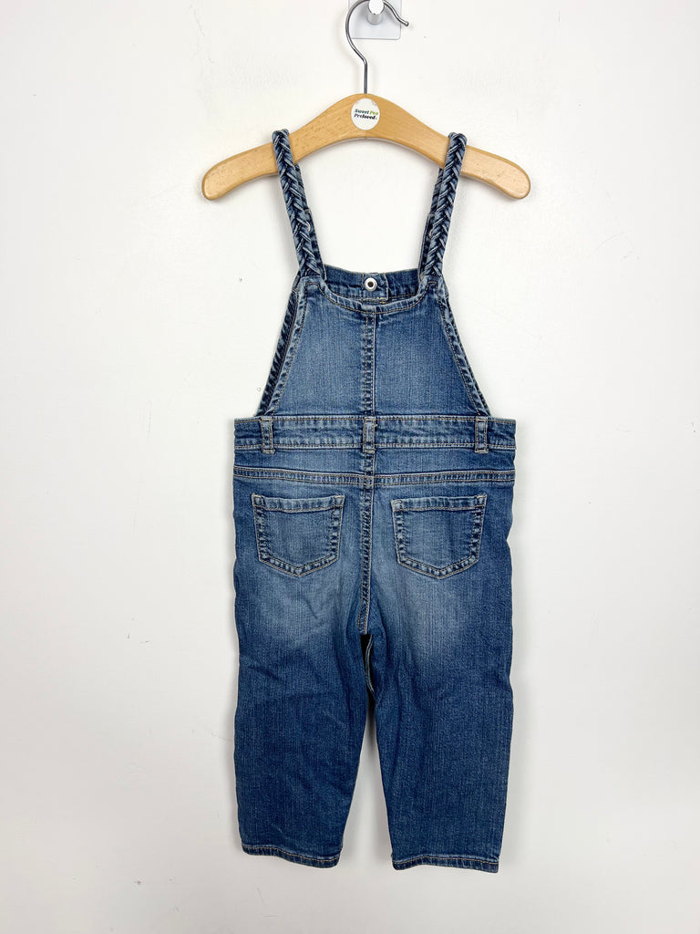 24m Oshkosh plaited straps denim dungarees - Sweet Pea Preloved Clothes