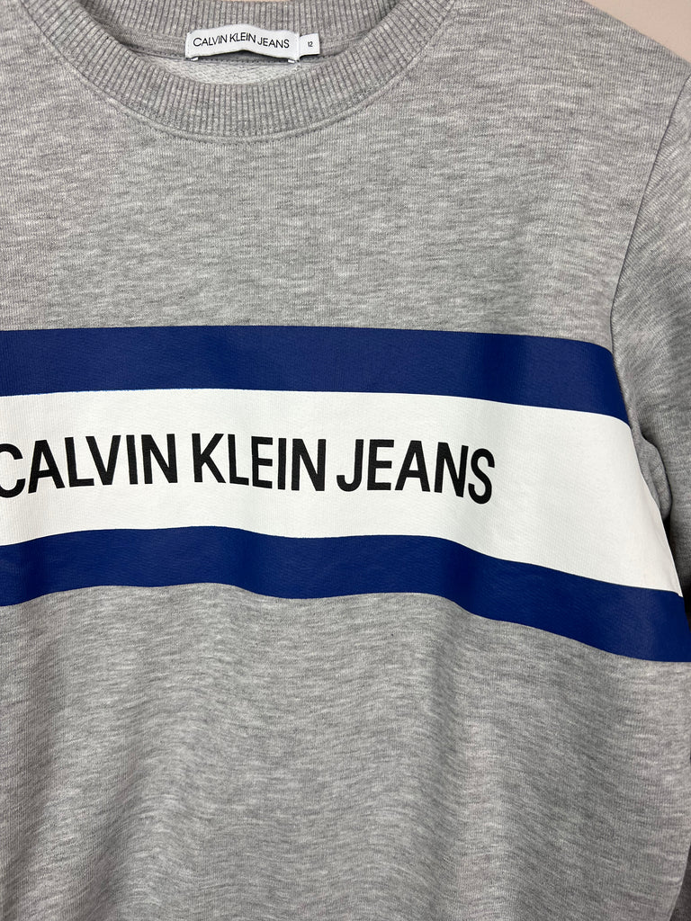 12y Calvin Klein Grey Sweatshirt - Sweet Pea Preloved Clothes