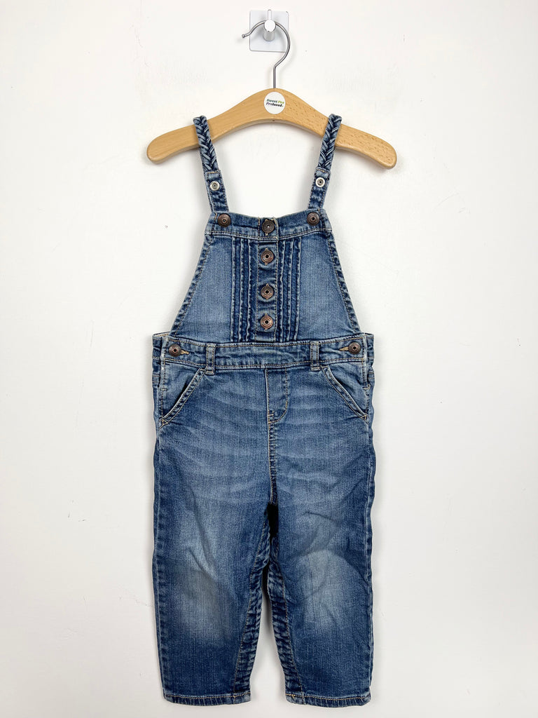 24m Oshkosh plaited straps denim dungarees - Sweet Pea Preloved Clothes