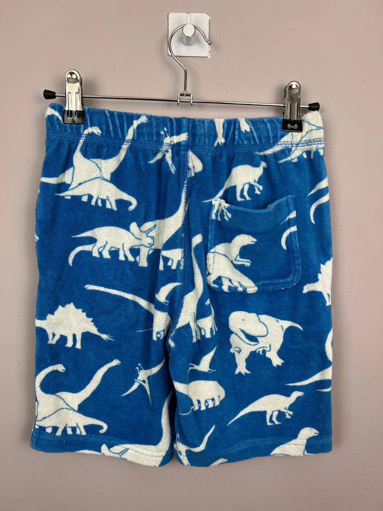Second hand Mini Boden blue dinosaur towelling shorts - Sweet Pea Preloved Clothes