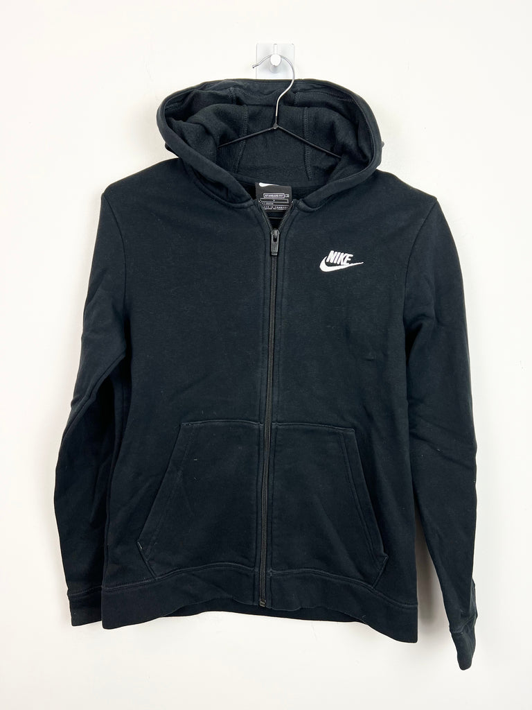 Second hand older kids Nike Club Black Zip up hoodie (L) - Sweet Pea Preloved Clothes