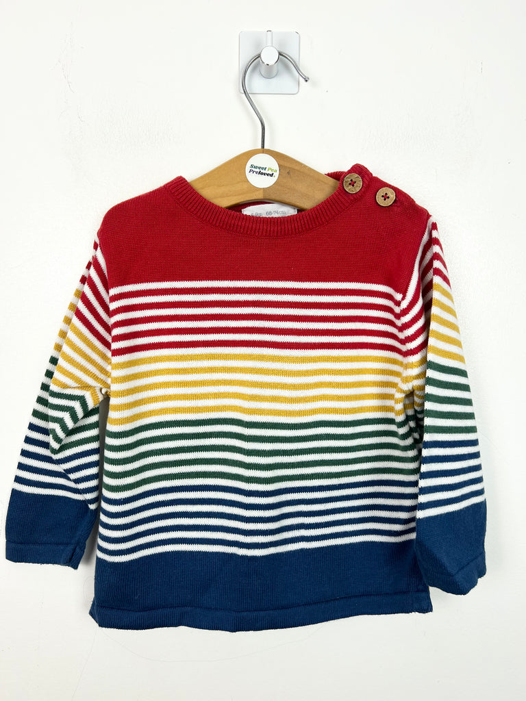 6-9m Kite primary stripe jumper - Sweet Pea Preloved Clothes
