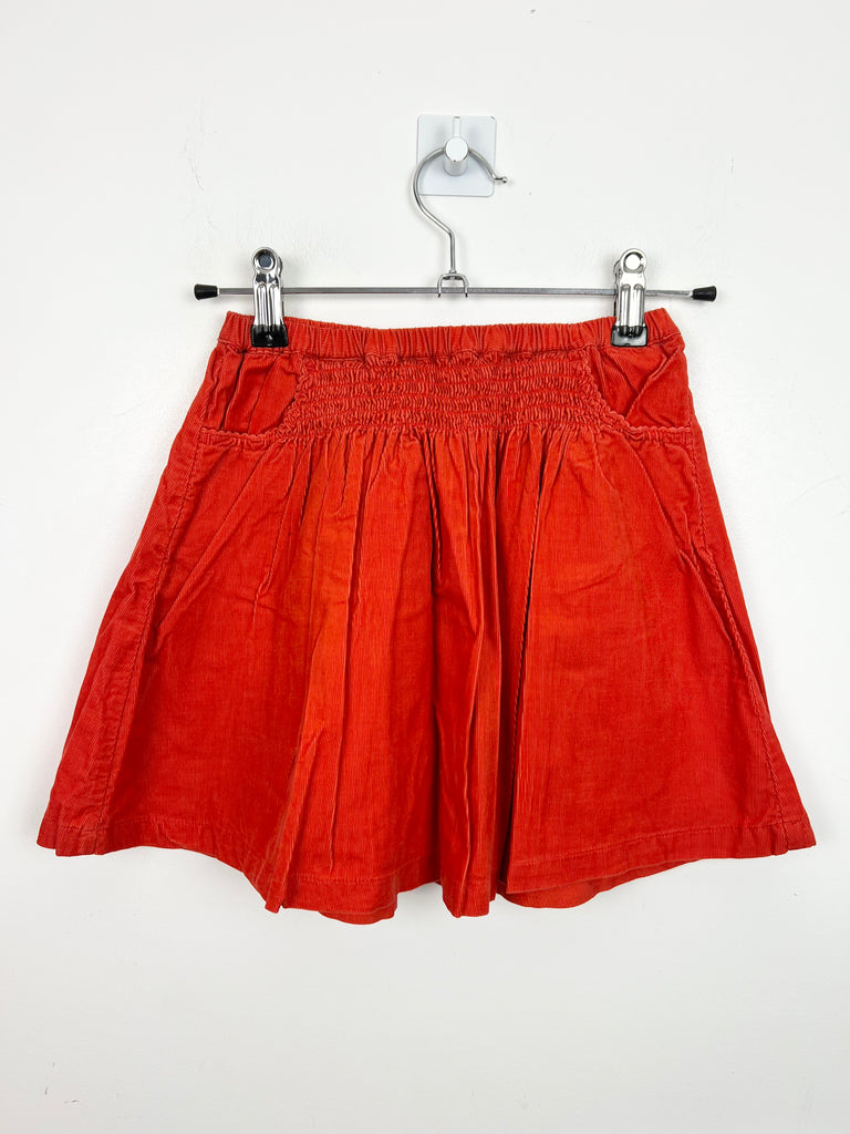 Secondhand mini Boden orange cord skirt 