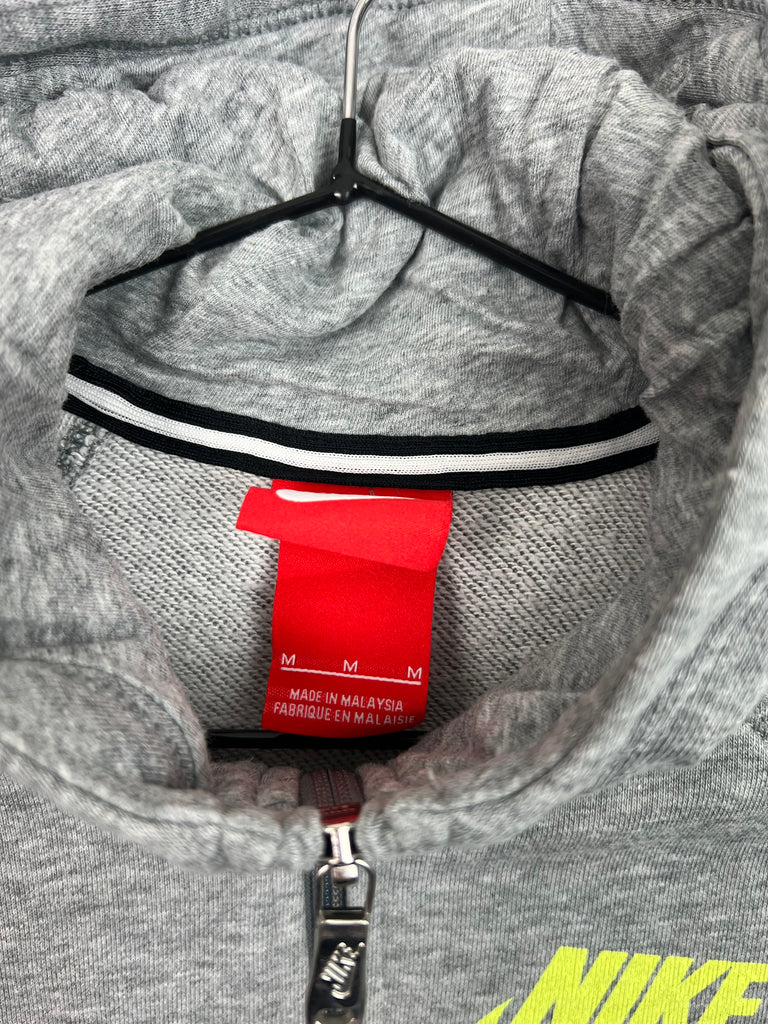 10-12y Nike Club Grey Neon Tick Zip up hoodie Hoodie (M) - Sweet Pea Preloved Clothes