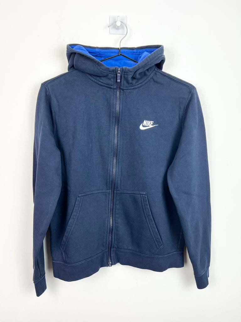 Second hand older kids Nike Club Navy zip up hoodie (L) - Sweet Pea Preloved Clothes