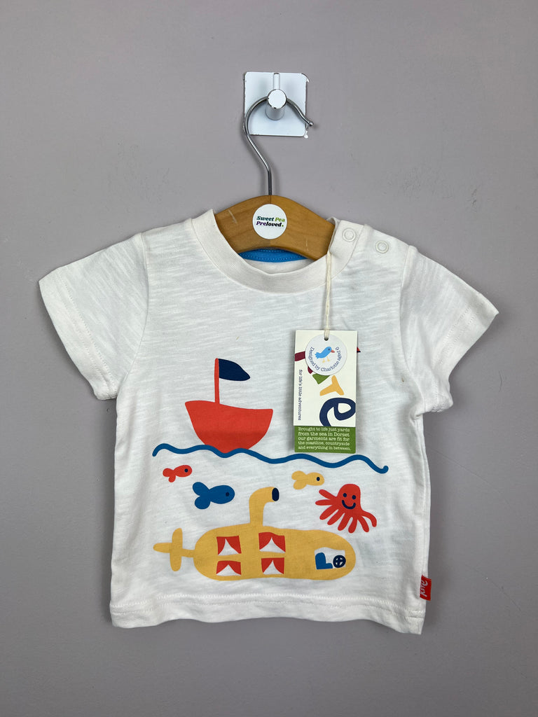 0-3m Kite Organic submarine T-shirt BNWT - Sweet Pea Preloved Clothes