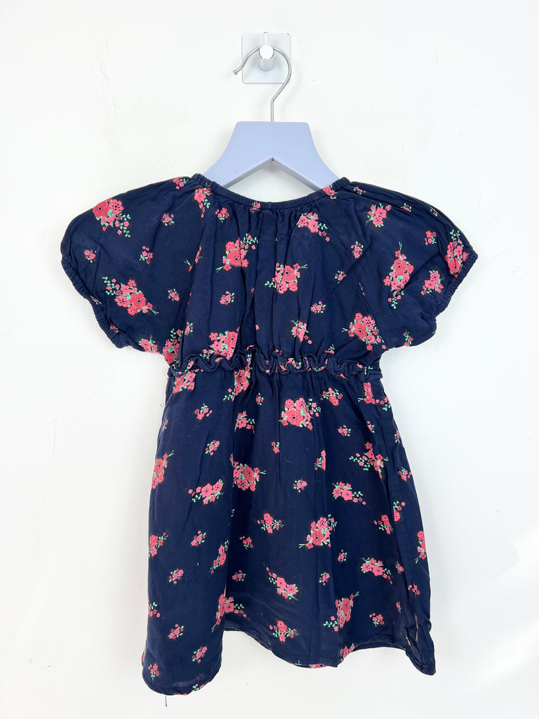 9-12m Polarn O. Pyret navy floral dress - Sweet Pea Preloved Clothes