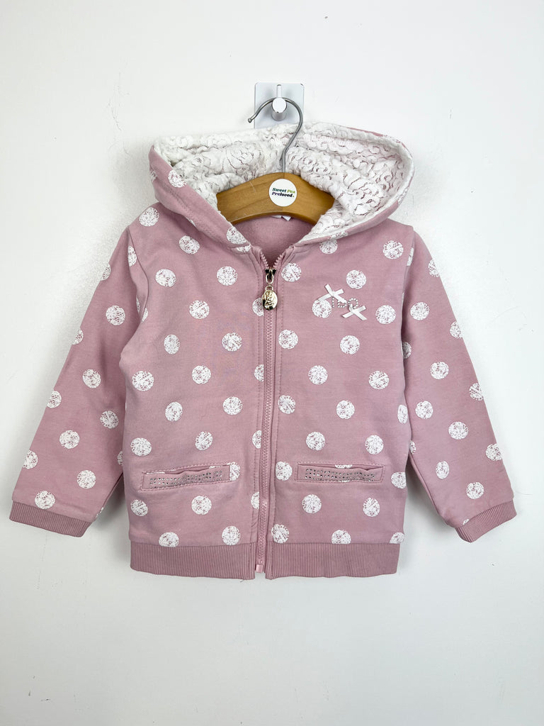 24m I DO pink spotty hoodie - Sweet Pea Preloved Clothes