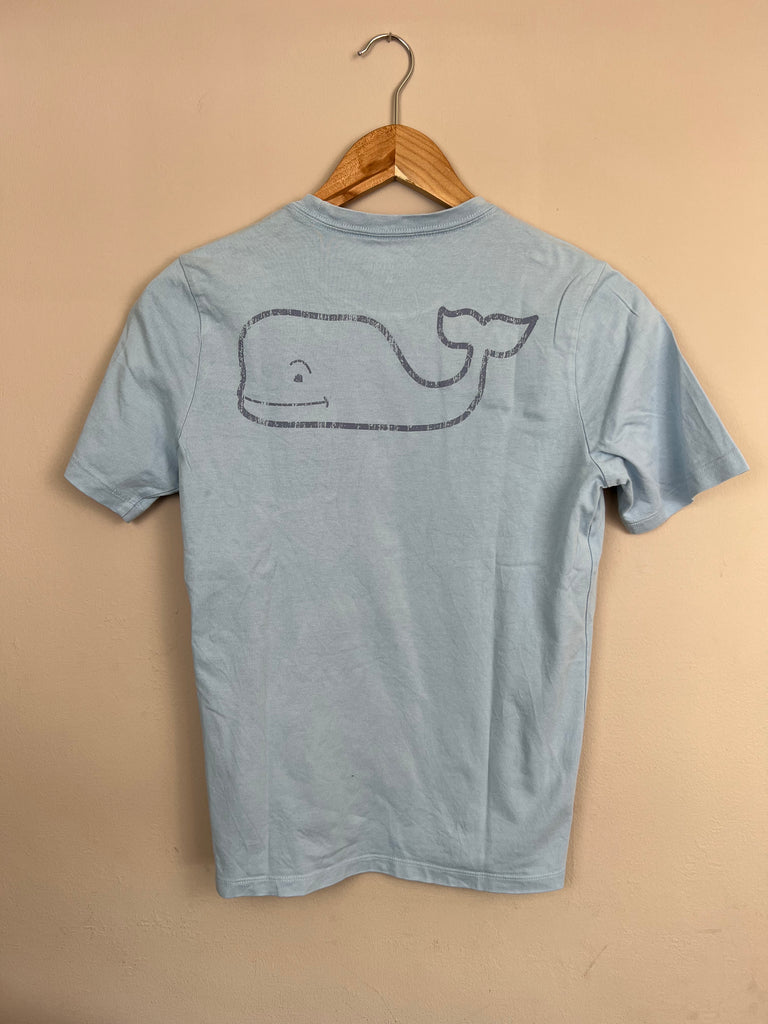 Second hand luxury kids Vineyard Vines pale blue Whale T-shirt - Sweet Pea Preloved Clothes