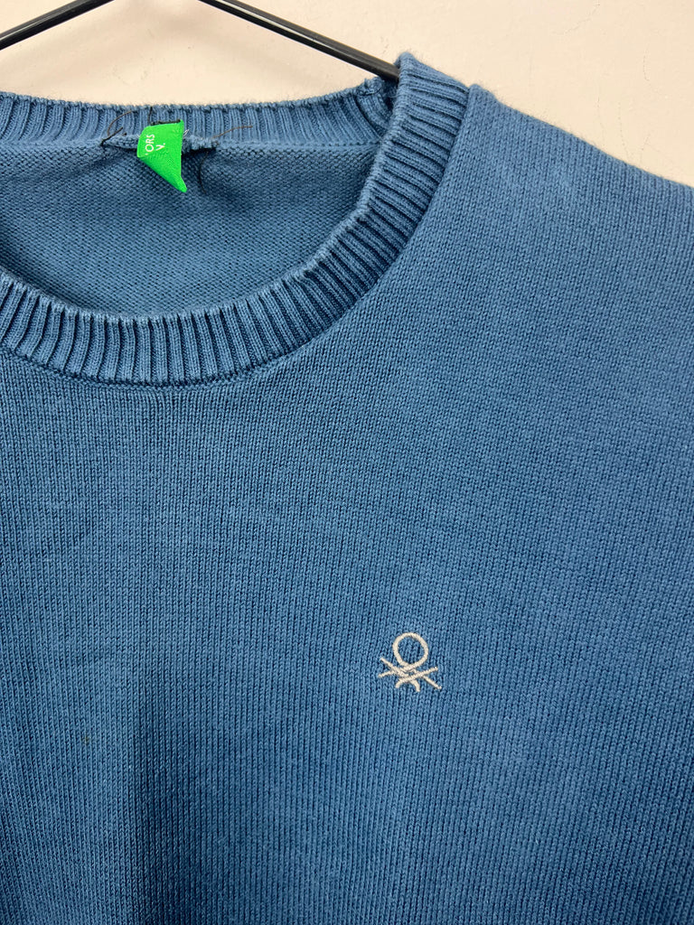 10-11y Benetton Air Force Blue Crew Jumper - Sweet Pea Preloved Clothes