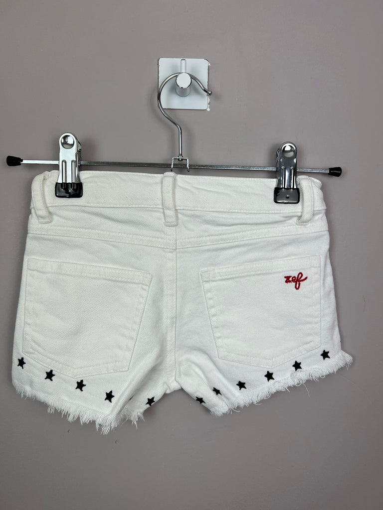 2y Zef White denim shorts with embroidered stars - New - Sweet Pea Preloved Clothes